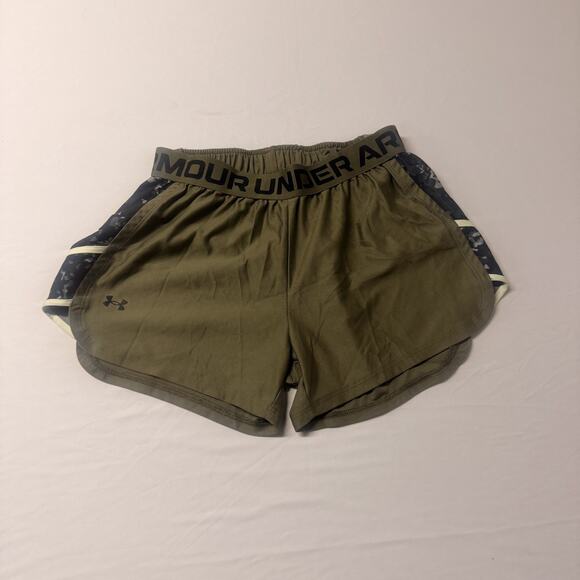 Under Armour Athletic Short Women's Size Small Green With Logo Running Training - Picture 1 of 6